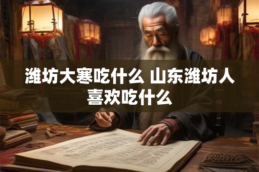 潍坊大寒吃什么 山东潍坊人喜欢吃什么