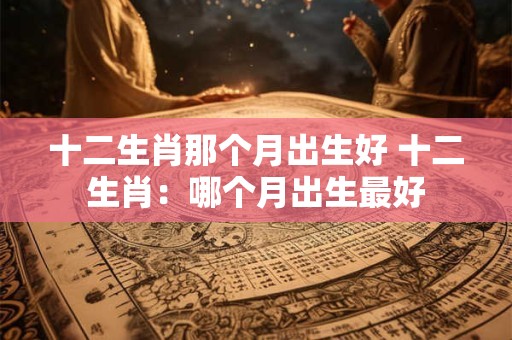 十二生肖那个月出生好 十二生肖：哪个月出生最好