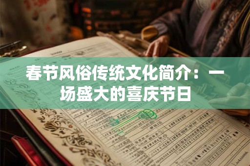 春节风俗传统文化简介：一场盛大的喜庆节日