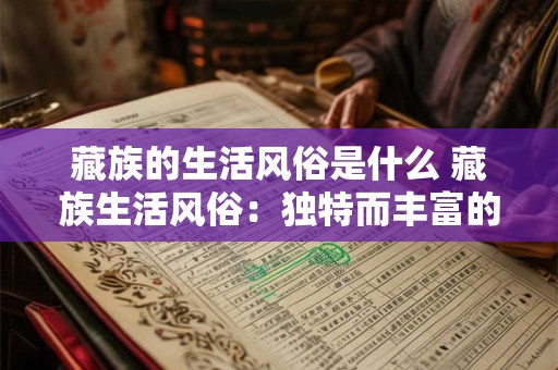 藏族的生活风俗是什么 藏族生活风俗：独特而丰富的文化画卷
