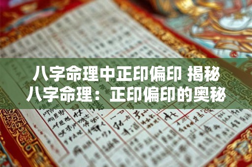 八字命理中正印偏印 揭秘八字命理：正印偏印的奥秘与影响