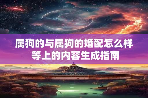 属狗的与属狗的婚配怎么样 等上的内容生成指南