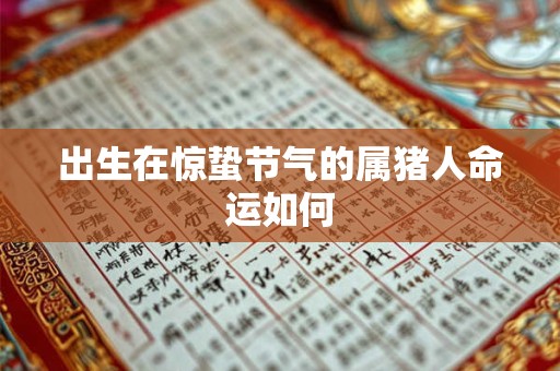 出生在惊蛰节气的属猪人命运如何