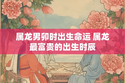 属龙男卯时出生命运 属龙最富贵的出生时辰