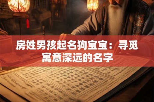 房姓男孩起名狗宝宝：寻觅寓意深远的名字
