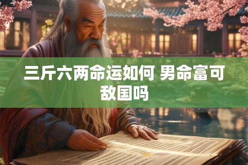 三斤六两命运如何 男命富可敌国吗