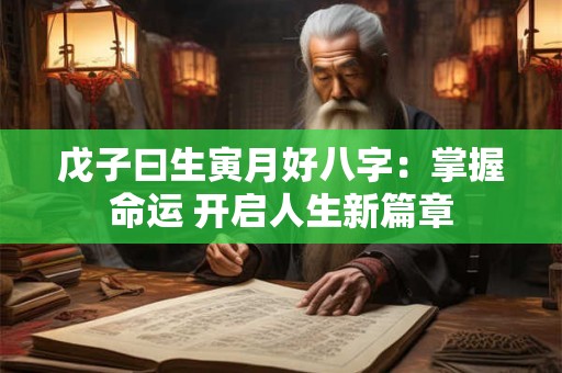 戊子曰生寅月好八字：掌握命运 开启人生新篇章