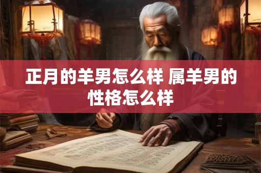 正月的羊男怎么样 属羊男的性格怎么样
