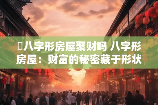 捯八字形房屋聚财吗 八字形房屋：财富的秘密藏于形状之中