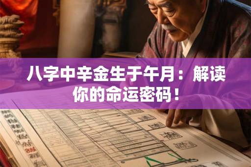 八字中辛金生于午月：解读你的命运密码！