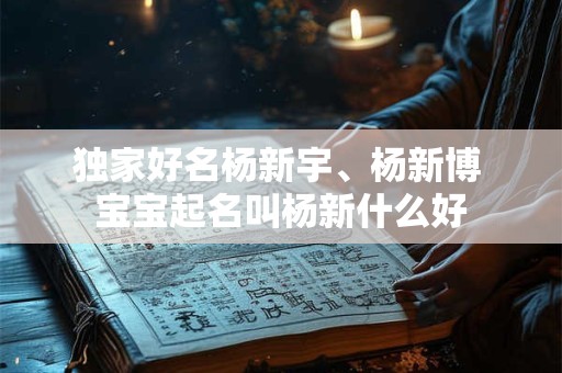 独家好名杨新宇、杨新博 宝宝起名叫杨新什么好