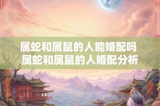 属蛇和属鼠的人能婚配吗 属蛇和属鼠的人婚配分析