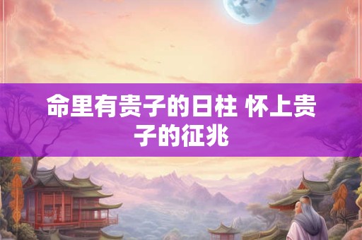 命里有贵子的日柱 怀上贵子的征兆