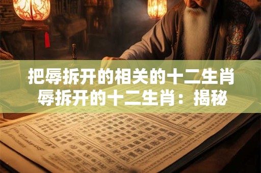 把辱拆开的相关的十二生肖 辱拆开的十二生肖：揭秘生肖之谜