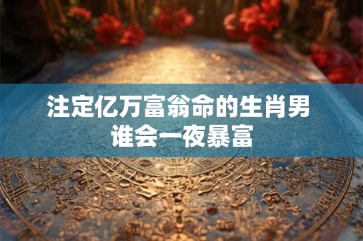 注定亿万富翁命的生肖男 谁会一夜暴富
