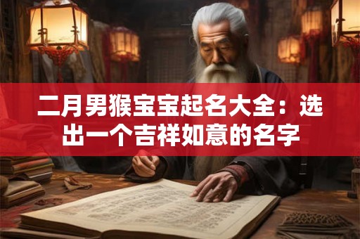 二月男猴宝宝起名大全：选出一个吉祥如意的名字