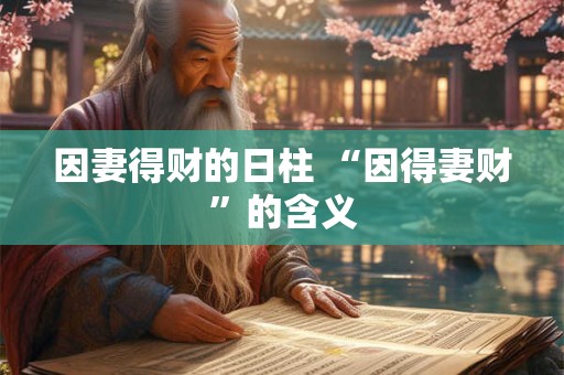 因妻得财的日柱 “因得妻财”的含义