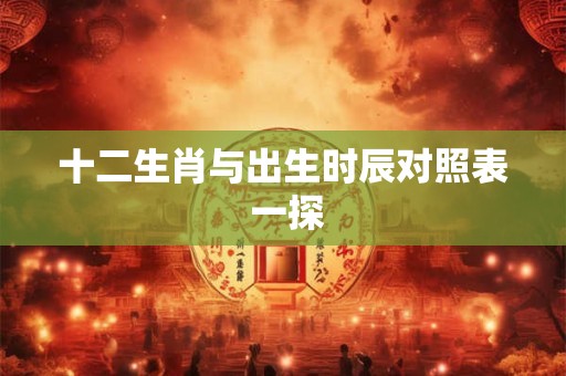十二生肖与出生时辰对照表 一探