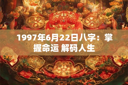 1997年6月22日八字：掌握命运 解码人生