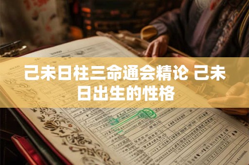 己未日柱三命通会精论 己未日出生的性格