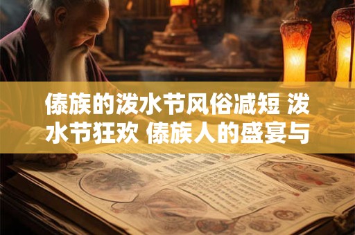 傣族的泼水节风俗减短 泼水节狂欢 傣族人的盛宴与祝福