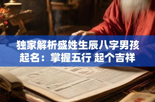 独家解析盛姓生辰八字男孩起名：掌握五行 起个吉祥的名字！