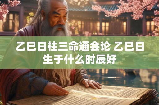 乙巳日柱三命通会论 乙巳日生于什么时辰好