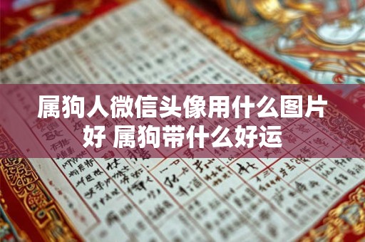 属狗人微信头像用什么图片好 属狗带什么好运