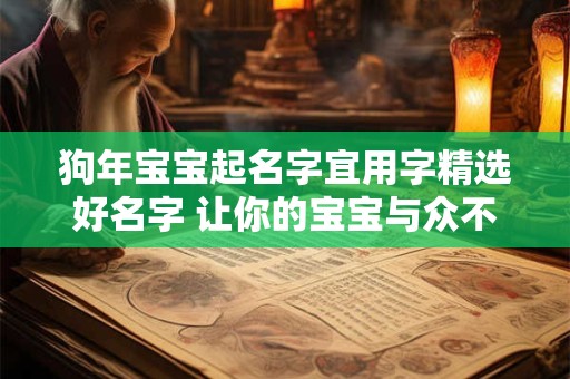 狗年宝宝起名字宜用字精选好名字 让你的宝宝与众不同！