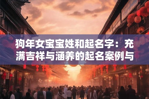 狗年女宝宝姓和起名字：充满吉祥与涵养的起名案例与技巧
