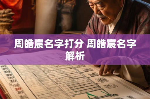周皓宸名字打分 周皓宸名字解析