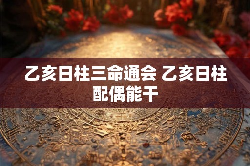 乙亥日柱三命通会 乙亥日柱配偶能干