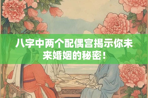 八字中两个配偶宫揭示你未来婚姻的秘密！