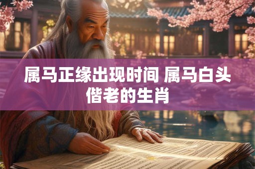 属马正缘出现时间 属马白头偕老的生肖