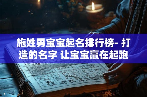 施姓男宝宝起名排行榜- 打造的名字 让宝宝赢在起跑线