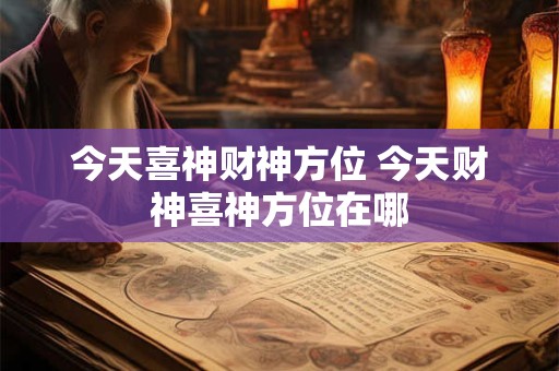 今天喜神财神方位 今天财神喜神方位在哪