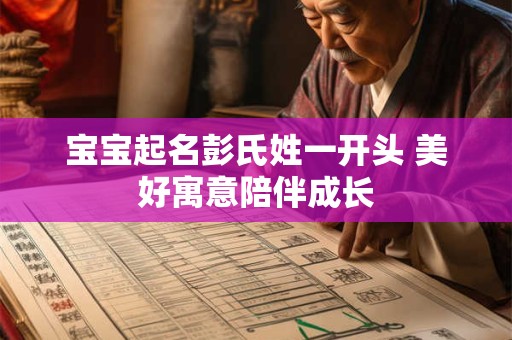 宝宝起名彭氏姓一开头 美好寓意陪伴成长