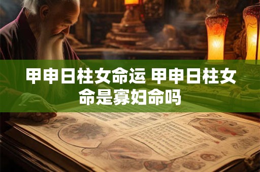 详细阅读:甲申日柱女命运 甲申日柱女命是寡妇命吗 甲申日柱女命运 甲申日柱女命是寡妇命吗