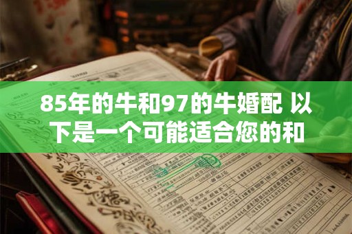 85年的牛和97的牛婚配 以下是一个可能适合您的和
