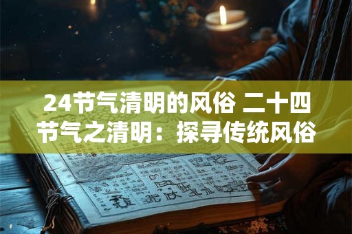 24节气清明的风俗 二十四节气之清明：探寻传统风俗的魅力