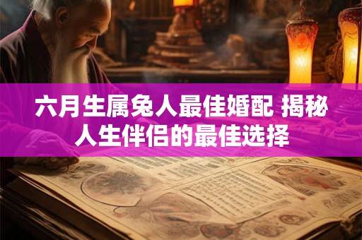 六月生属兔人最佳婚配 揭秘人生伴侣的最佳选择
