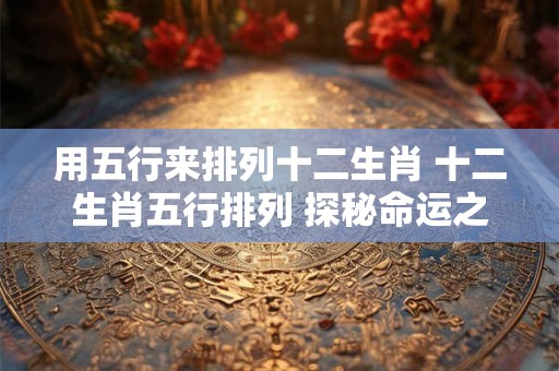 用五行来排列十二生肖 十二生肖五行排列 探秘命运之奇妙