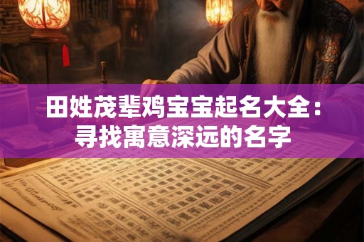 田姓茂辈鸡宝宝起名大全：寻找寓意深远的名字
