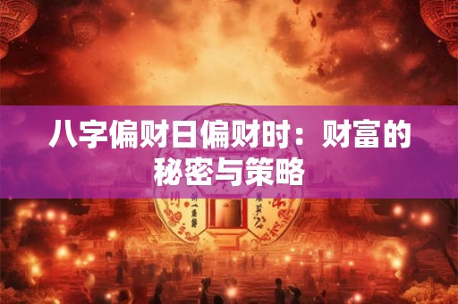 详细阅读:八字偏财日偏财时:财富的秘密与策略 八字偏财日偏财时:财富的秘密与策略