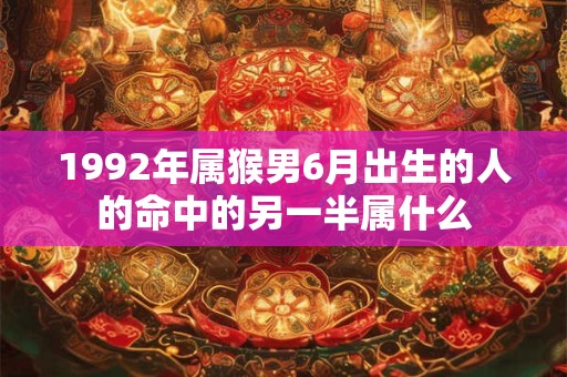 1992年属猴男6月出生的人的命中的另一半属什么