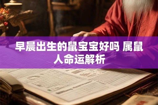 早晨出生的鼠宝宝好吗 属鼠人命运解析