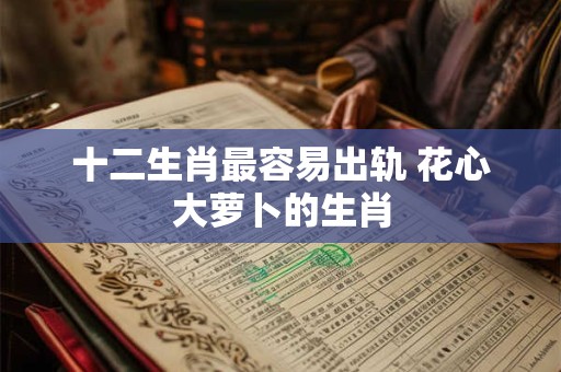 十二生肖最容易出轨 花心大萝卜的生肖