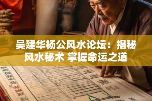 吴建华杨公风水论坛：揭秘风水秘术 掌握命运之道