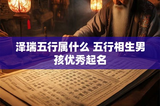 泽瑞五行属什么 五行相生男孩优秀起名