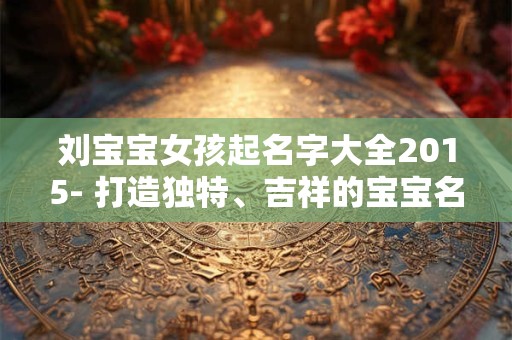 刘宝宝女孩起名字大全2015- 打造独特、吉祥的宝宝名字